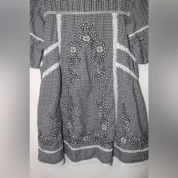 Women’s Free People Sunny Day Mini Summer Plaid Embroidered Shift Sundress Med - Picture 5 of 13
